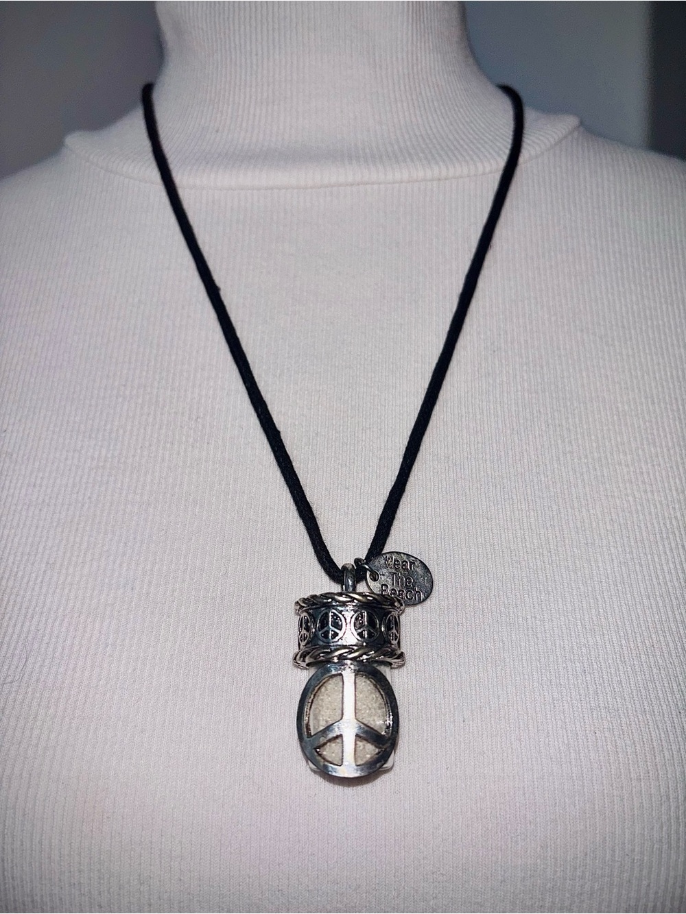 Beachcore Hippie Revival Peace Sand Jar Necklace - Picture 3 of 10
